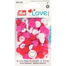 Кнопки Color Snaps "Сердце" пластик 30 шт разноцветные Prym Love 393031