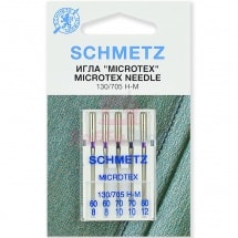 Набор игл для крепа и шелка SCHMETZ Microtex №60-80 (5 шт.)