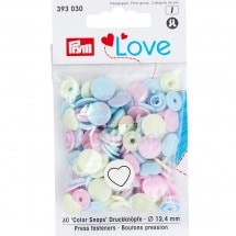 Кнопки Color Snaps "Сердце" пластик 30 шт разноцветные Prym Love 393030