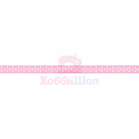 Атласная лента в горошек розовый/белый 6 мм × 4 м Prym 983500