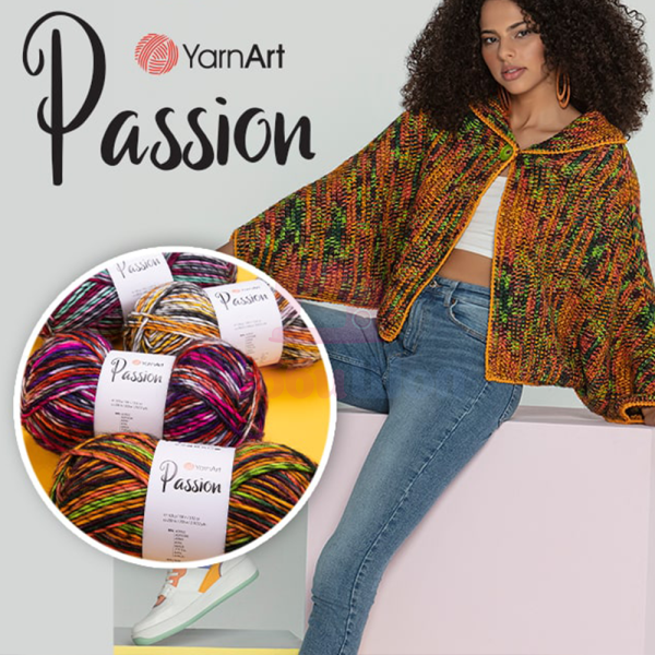 Пряжа для ручного вязания YarnArt Passion 100 гр цвет 1254