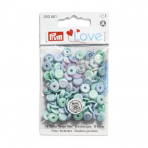 Кнопки Color Snaps с имитацией стежка пластик 9 мм голубые Prym Love 393601