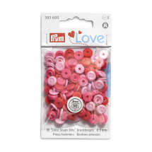 Кнопки Color Snaps с имитацией стежка пластик 9 мм розовые Prym Love 393600