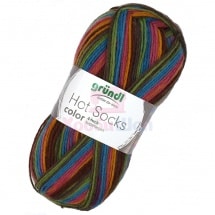 Пряжа для ручного вязания Gruendl Hot socks color 50 гр цвет 400