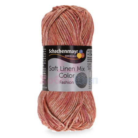Пряжа для ручного вязания Schachenmayr Soft Linen Mix Color 50 гр цвет 00082
