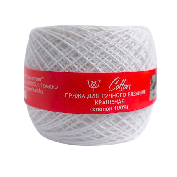 Пряжа для ручного вязания крашеная Cotton 100% 50 гр, балая
