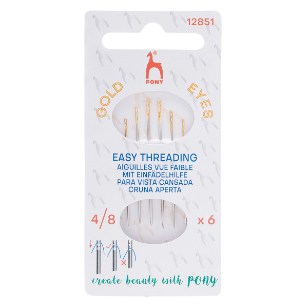 Набор игл с упрощенным вдеванием Easy Threading №4/8 6шт Pony 12851