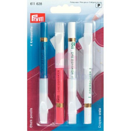 Меловые карандаши со стирающей кисточкой 4 шт Prym 611628