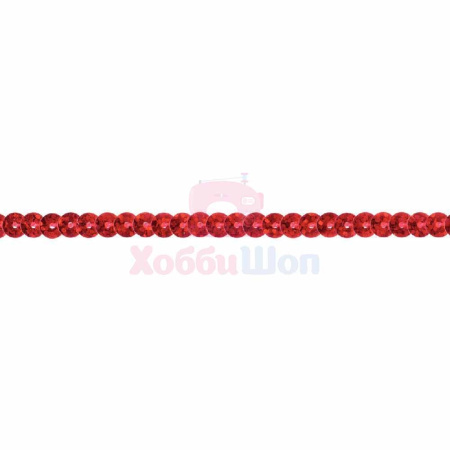Тесьма с пайетками перламутровая красный 6 мм × 3 м Prym 916674