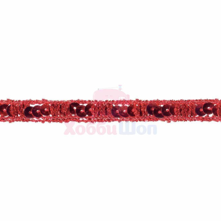 Тесьма с пайетками красный 10 мм × 1,5 м Prym 916692