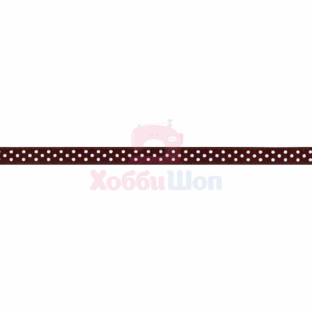 Атласная лента в горошек коричневый/белый 6 мм × 4 м Prym 983503