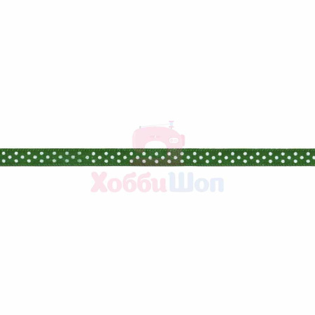 Атласная лента в горошек зеленый/белый 6 мм × 4 м Prym 983504
