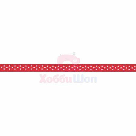 Атласная лента в горошек красный/белый 6 мм × 4 м Prym 983502