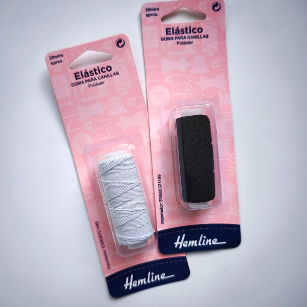 Резинка эластичная для сборки чёрная 20 м x 0,75 мм Hemline H601