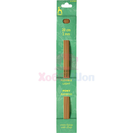 Спицы чулочные Bamboo 2 мм x 20 см 5 шт Pony 67001