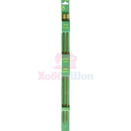 Спицы прямые Bamboo 2,5 мм x 33 см Pony 66803
